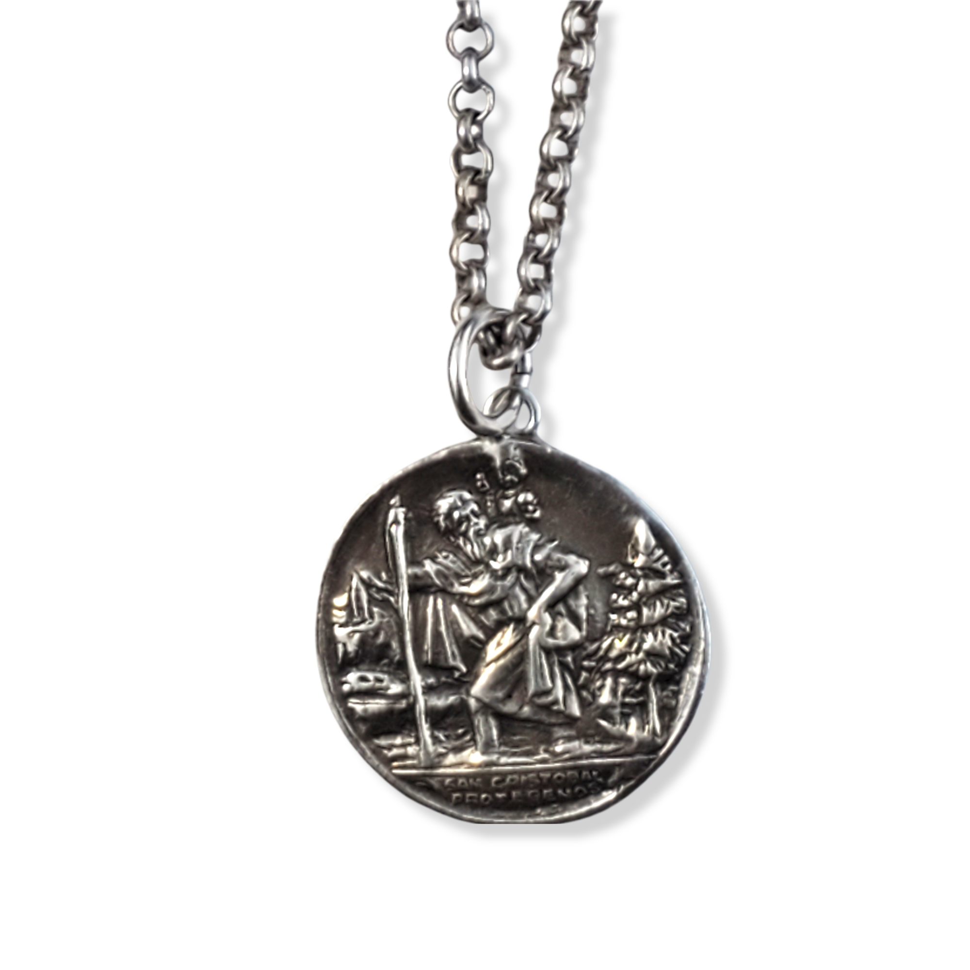 Rosemarie´s Religious Gifts Men´s Sterling Silver Saint Christopher Protect  人気定番